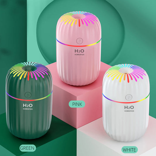 Cool Mist Humidifier, 300ml Mini Portable Humidifier With Multicolor LED Night Light, 2 Mist Mode And Auto Shut-Off, Personal Desktop Aroma Diffuser For Home Office